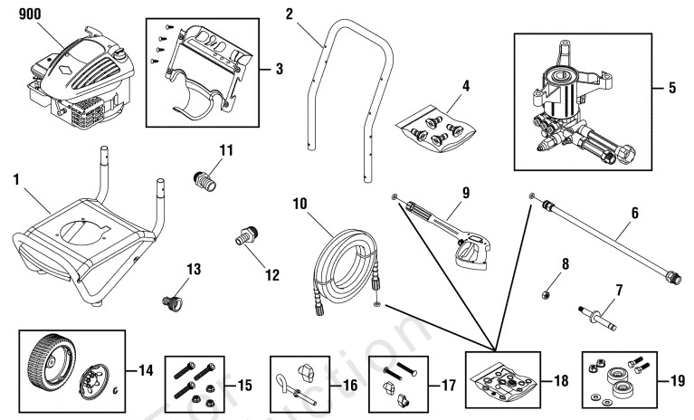 Briggs & Stratton pressure washer model 020475-0 replacement parts, pump breakdown, repair kits, owners manual and upgrade pump.